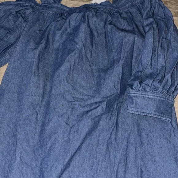 Brand New Plenty by Tracy Reese Off-The-Shoulder Denim Mini Dress - Picture 5 of 8